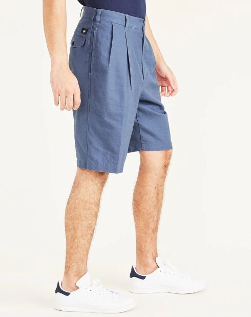 Bermuda en Lin & Coton Original bleu moyen
