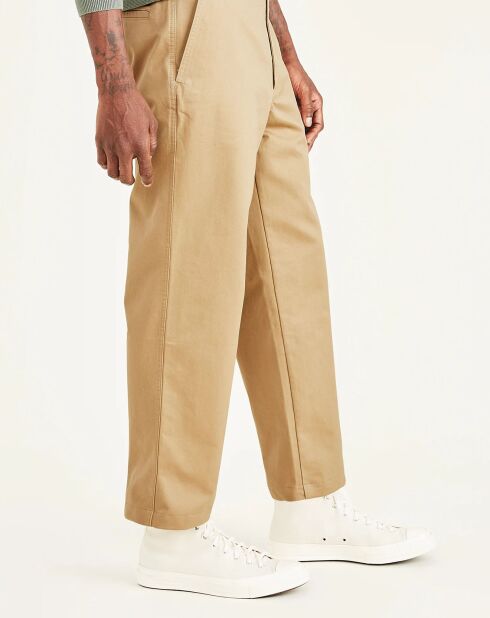 Pantalon Cropped Droit beige foncé