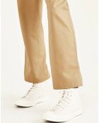 Pantalon Cropped Droit beige foncé