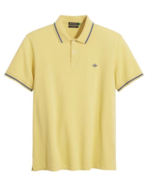 Polo Piqué Slim Fit jaune clair