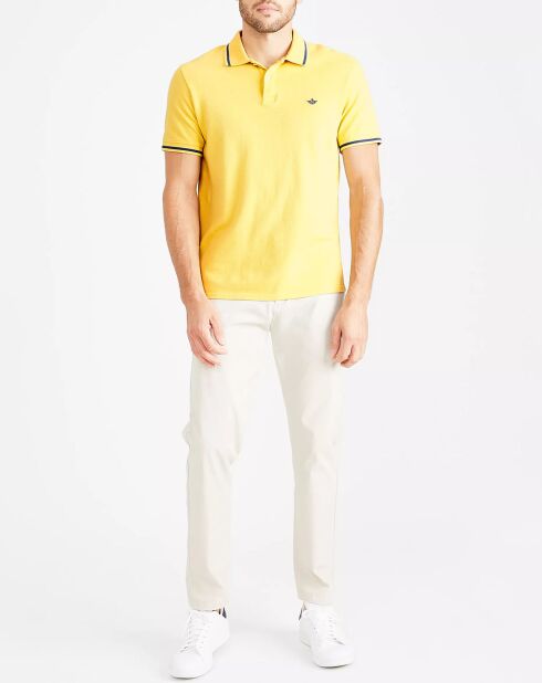 Polo Piqué Slim Fit jaune clair