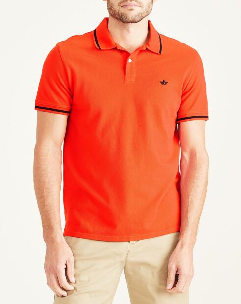 Polo Piqué Slim Fit rouge orangé