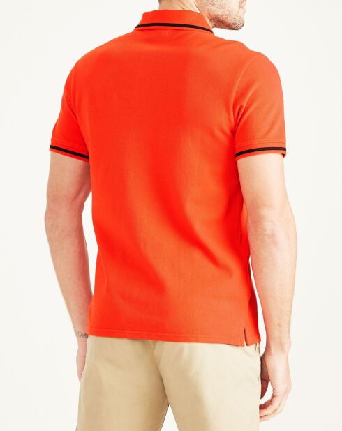 Polo Piqué Slim Fit rouge orangé