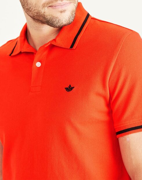 Polo Piqué Slim Fit rouge orangé