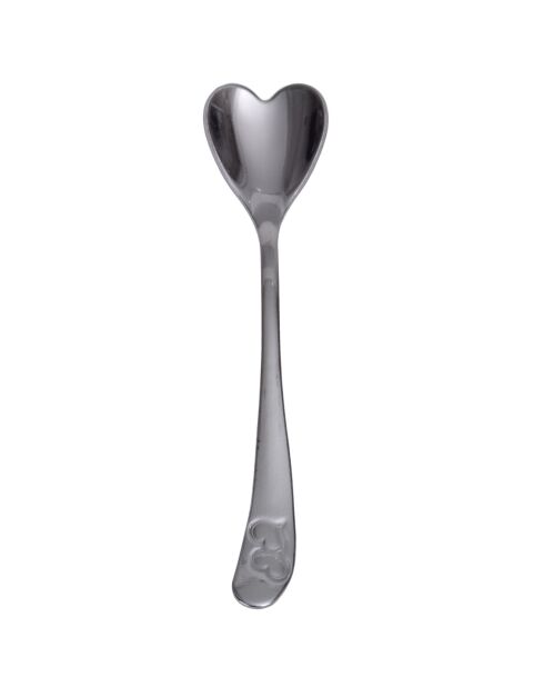 12 Cuillères coeur grises - 11 cm