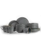 Service de table en porcelaine gris - 16 Pièces