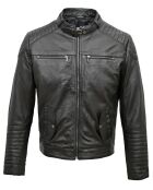 Veste en Cuir Bilbon noire