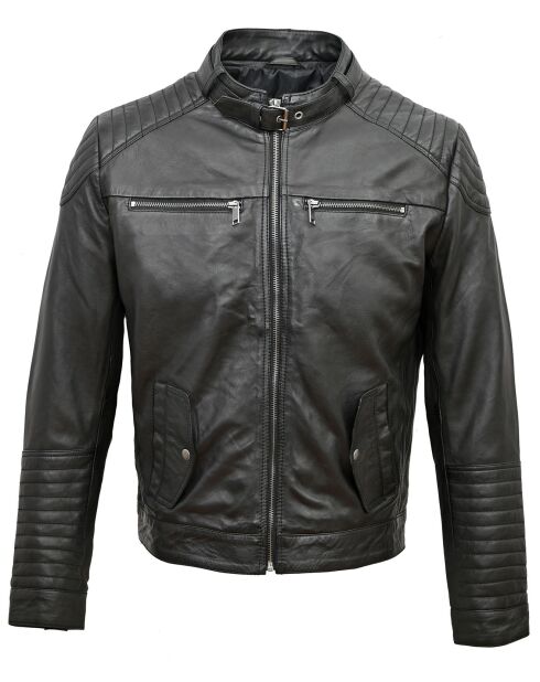 Veste en Cuir Bilbon noire