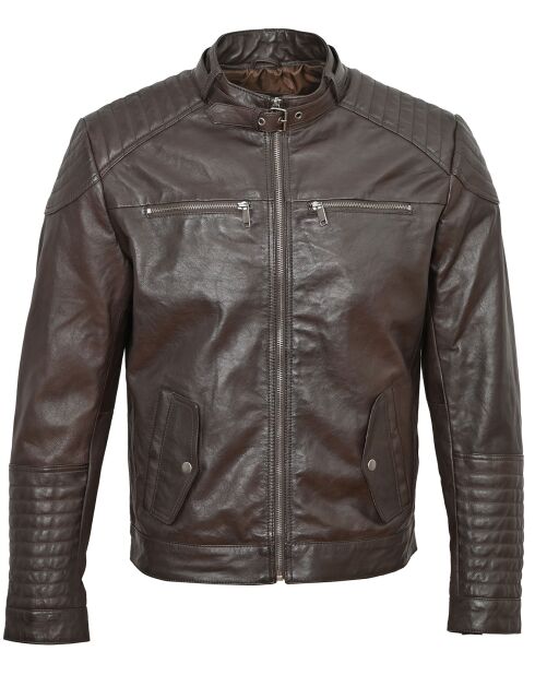 Veste en Cuir Bilbon marron