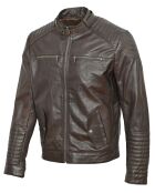 Veste en Cuir Bilbon marron