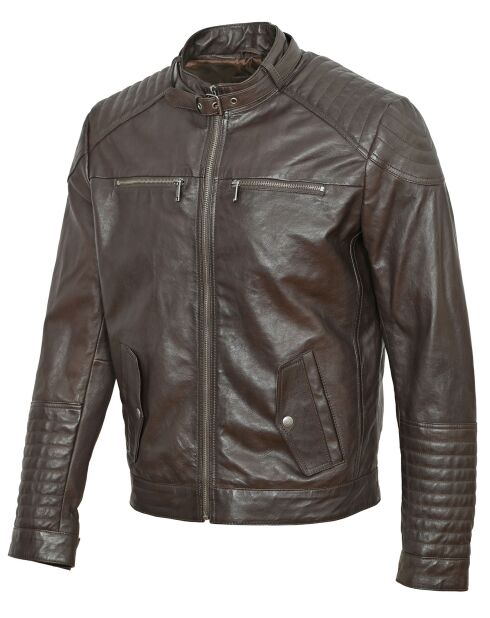 Veste en Cuir Bilbon marron