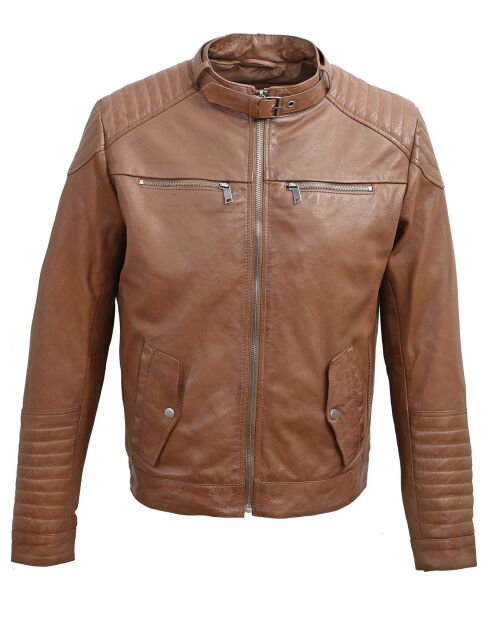 Veste en Cuir Bilbon cognac