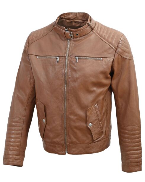 Veste en Cuir Bilbon cognac