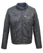 Veste en Cuir Bilbon marine