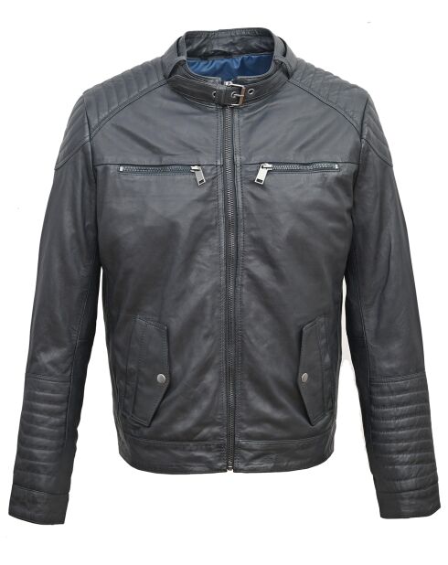 Veste en Cuir Bilbon marine