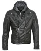 Veste en Cuir Bull noire