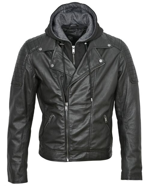 Veste en Cuir Bull noire