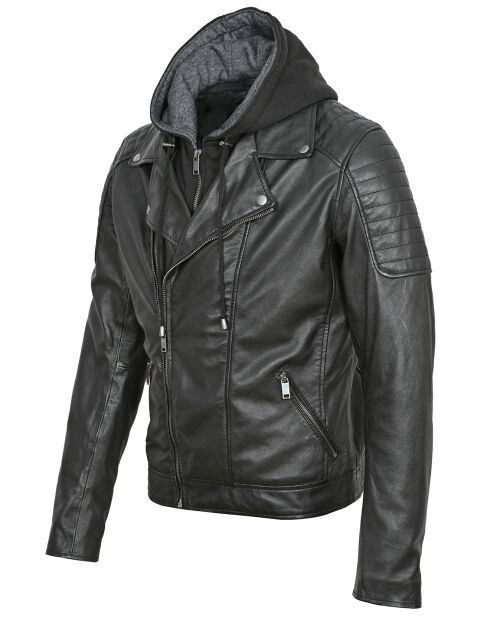 Veste en Cuir Bull noire