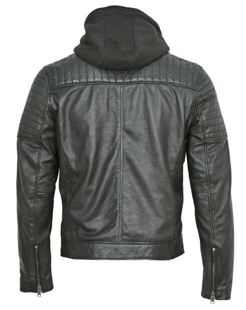 Veste en Cuir Bull noire