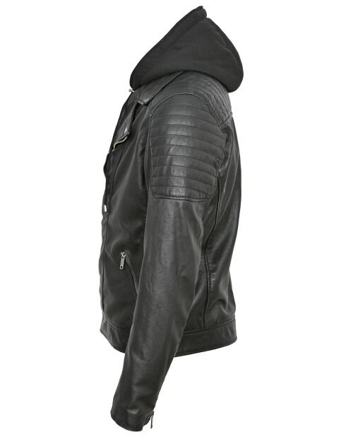 Veste en Cuir Bull noire