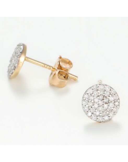 Boucles d'oreilles Ronds Scintillants Diamants 0.2 ct or jaune