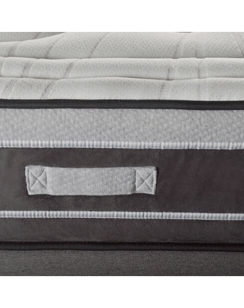 Matrasset Divin + grijs/witte houten boxspring - 140x200 cm