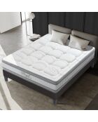 Ensemble matelas Royal 5 étoiles  & sommier en bois gris/blanc - 140x200 cm