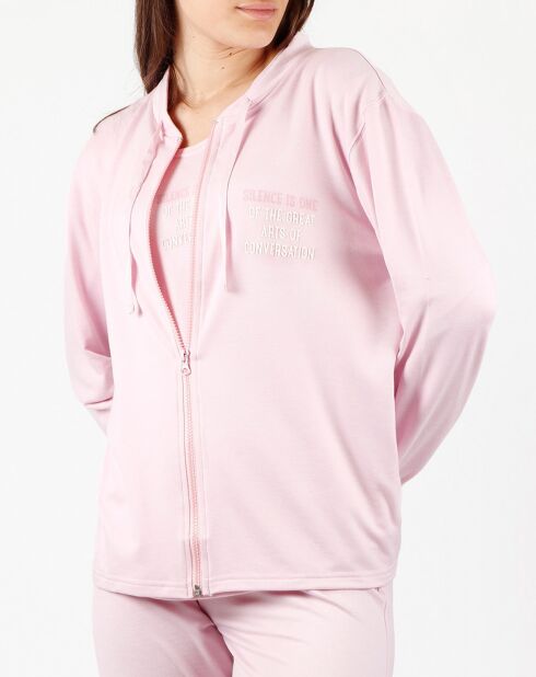 Pinkes Fleece-Sweatshirt Silence