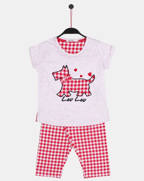 Piratenpyjama Lou Lou Lovely frambozenroze/wit