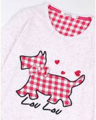 Pyjama Pirate Lou Lou Lovely rose framboise/blanc