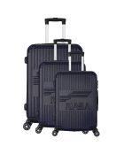 3 koffers 4 dubbele wielen Enterprise 55/65/75 cm marineblauw