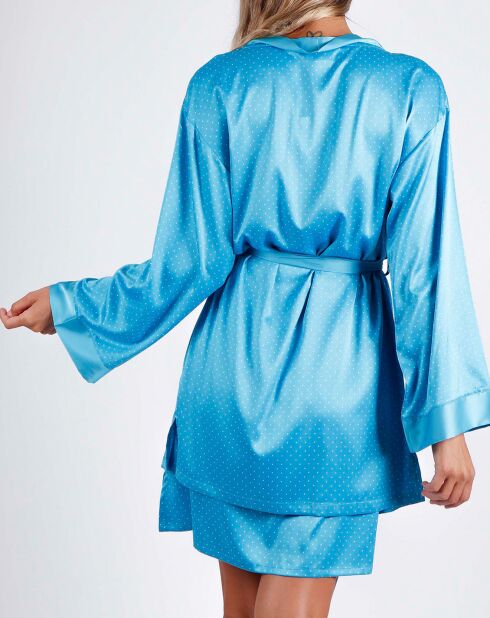 Déshabillé à pois doux bleu