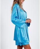 Déshabillé à pois doux bleu