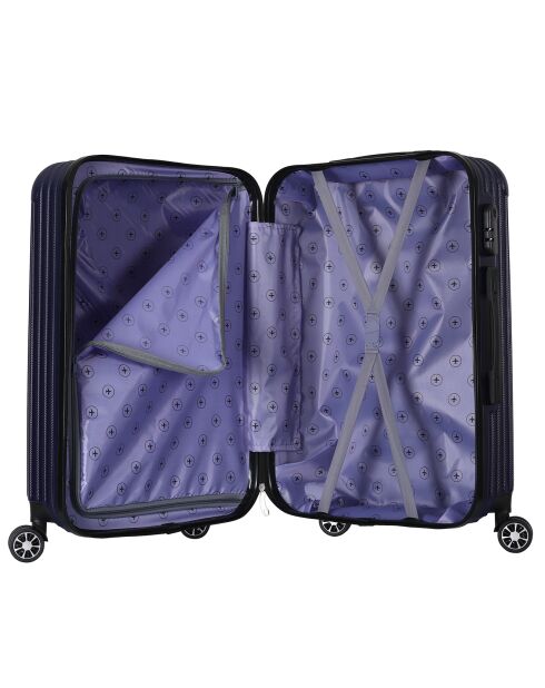 Valise Cabine 4 doubles roues Enterprise 55 cm bleu marine