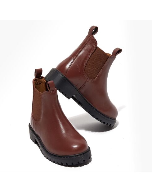 Chelsea boots en Cuir Poussin marron