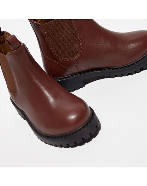 Chelsea boots en Cuir Poussin marron