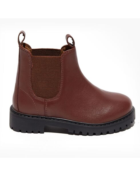 Chelsea boots en Cuir Poussin marron