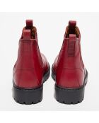 Chelsea boots en Cuir Poussin bordeaux