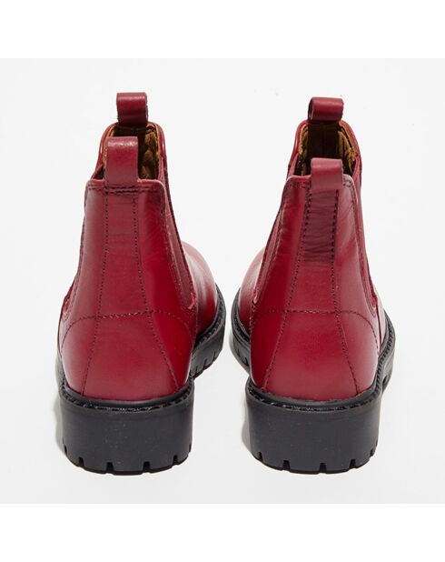 Chelsea boots en Cuir Poussin bordeaux