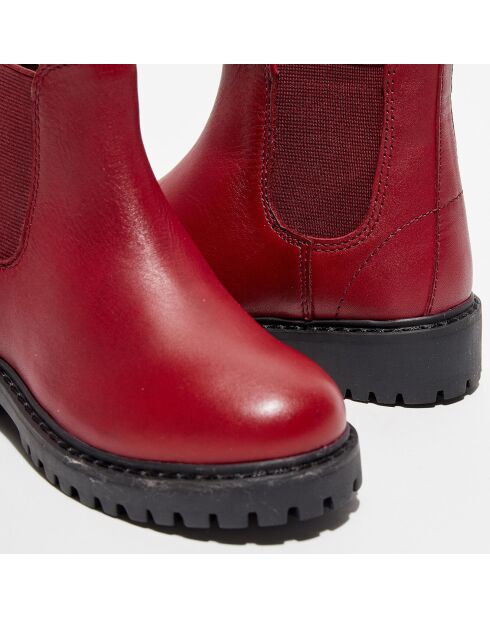 Chelsea boots en Cuir Poussin bordeaux