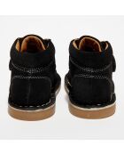 Bottillons en Velours de Cuir Pipou noirs