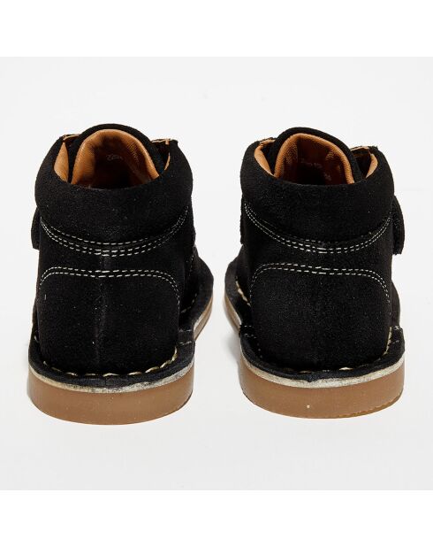 Bottillons en Velours de Cuir Pipou noirs