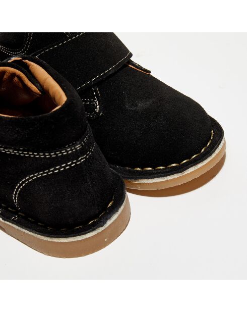 Bottillons en Velours de Cuir Pipou noirs