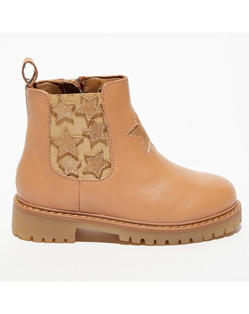 Chelsea boots en Cuir Boutchou camel