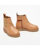 Chelsea boots en Cuir Boutchou camel