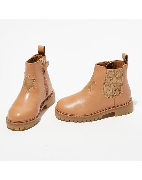 Chelsea boots en Cuir Boutchou camel