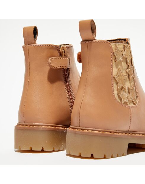 Chelsea boots en Cuir Boutchou camel