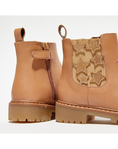 Chelsea boots en Cuir Boutchou camel