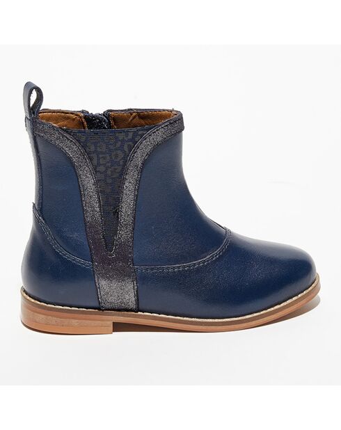 Bottines en Cuir Lilou marine