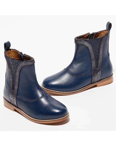 Bottines en Cuir Lilou marine